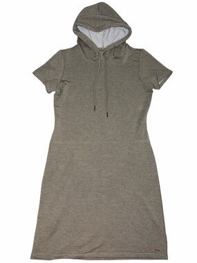 EUC Calvin Klein Olive Green Short Sleeve Hooded T-Shirt Dress Small Athleisure